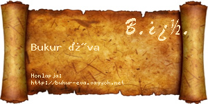 Bukur Éva névjegykártya